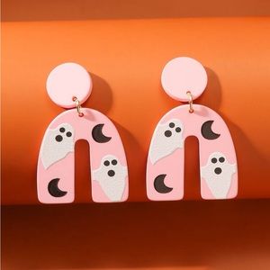 👻🩷🦇 HALLOWEEN 🦇🩷👻 Pink Ghost Acrylic Earrings
